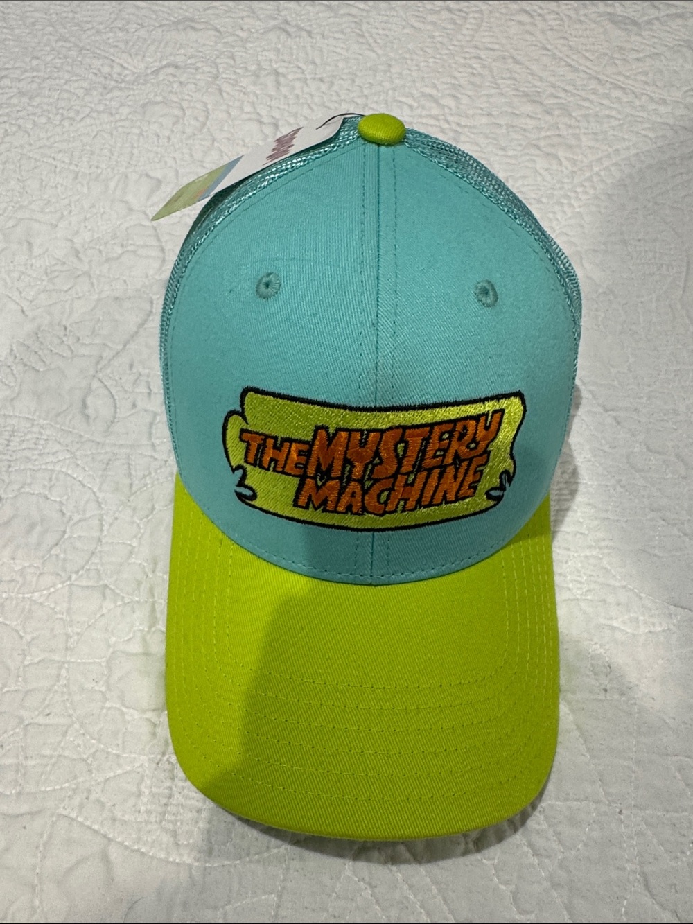 The Mystery Machine Adult Trucker Hat - Teal and Lime. Brand New w/Tag